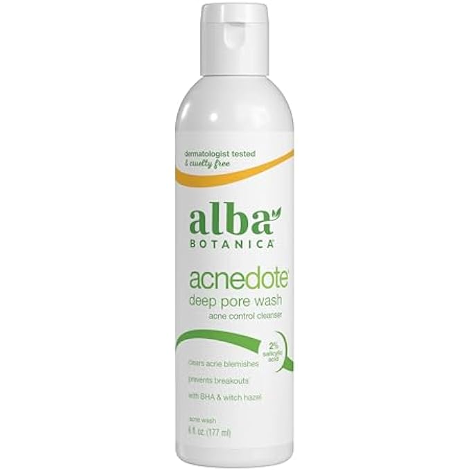Alba Botanica ACNE DOTE DEEP PORE WASH OIL-FREE FOR UNISEX 6 OZ - Image 1